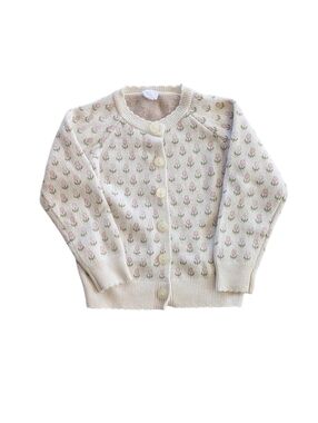 Jamie Kay Cream Floral Knit Button-Up Cardigan